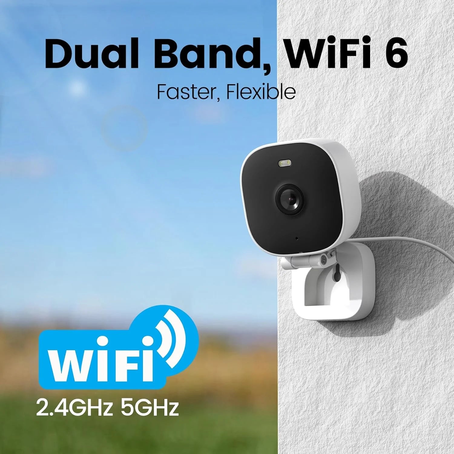 4MP Night Vision Security Cameras for Home, Indoor/Outdoor Wifi Camera with Phone App, 2.4G/5G Connectivity for Baby/Elder/Dog/Pet Camera, Motion Detection, Two-Way Audio, Work with Alexa