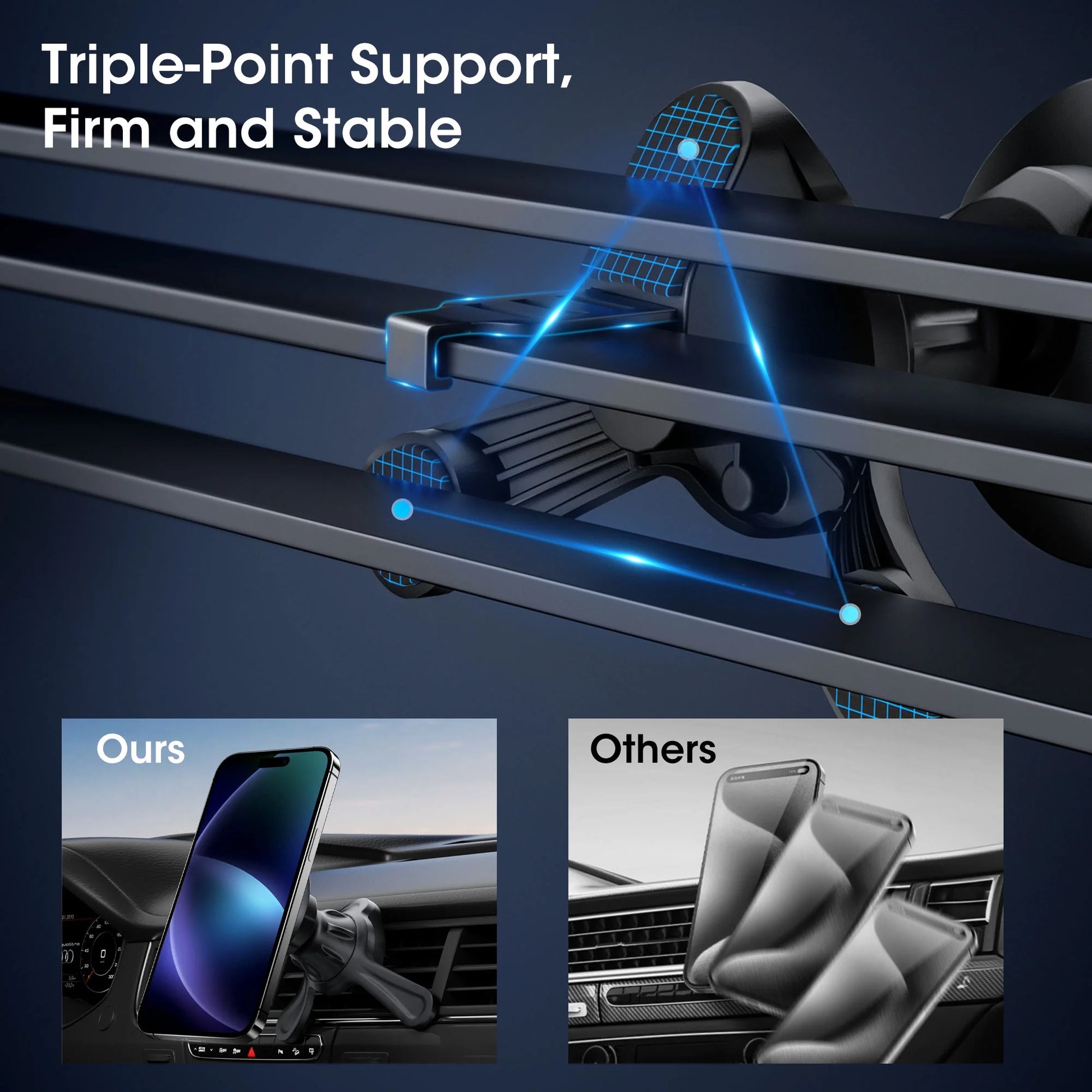 Phone Holders for Your Car Magnetic, 360 Degree Rotation, Air Vent Magnetic Phone Mount, Upgraded Strongest Magnet Power, Compatible with Iphone, Samsung, Google Pixel, Motorola Moto, Black