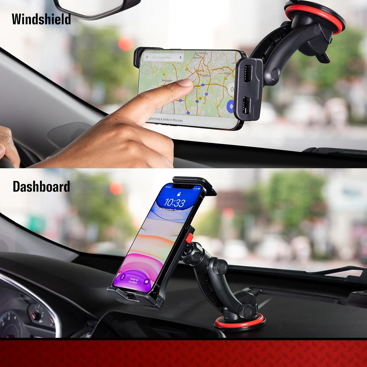 Super Stick Windshield and Dash Mount Phone Holder, Universal Car Phone Holder