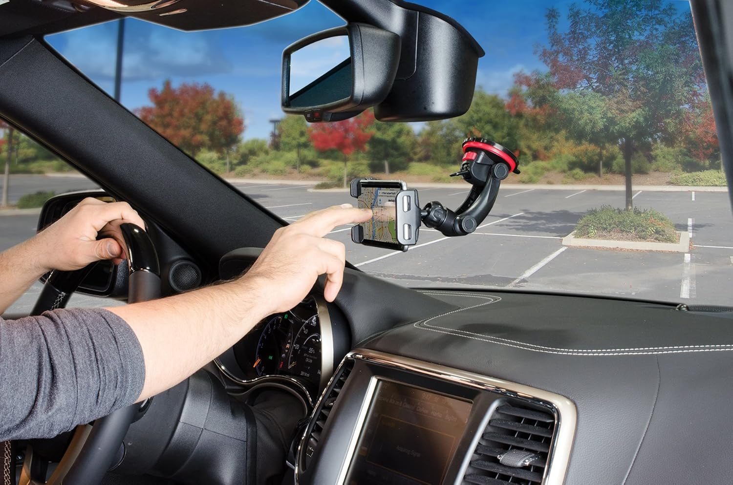 Super Stick Windshield and Dash Mount Phone Holder, Universal Car Phone Holder